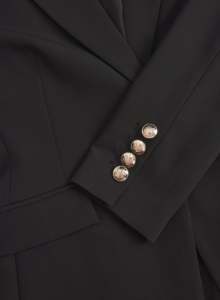 Blazer noir cintré pour femme à un bouton – Veste ajustée à revers crantés pour le bureau et les occasions formelles - Product Image 6
