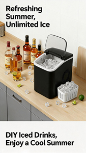 Macchina per il Ghiaccio a Pallini Portatile da Banco, <span class=keywords><strong>Mini</strong></span> Fabbricatore di Ghiaccio Compatto per Uso Domestico e Commerciale - Product Image 3
