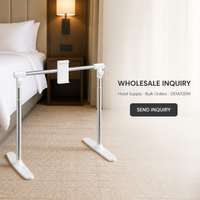 Support de téléphone pour lit d'hôtel commercial, réglable de 55 à 92 cm, en alliage d'aluminium, support de tablette 10 kg, 360° °   Rotation pour la chambre d'hôtes et le bureau (vente en gros)