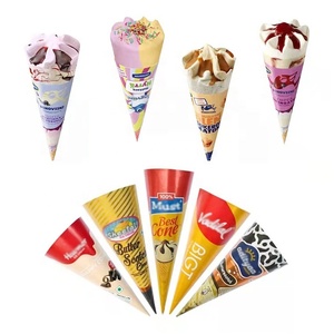 Envelopper un cône à <span class=keywords><strong>glace</strong></span> <span class=keywords><strong>en</strong></span> <span class=keywords><strong>papier</strong></span> avec du <span class=keywords><strong>papier</strong></span> blanc enduit - Product Image 2