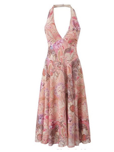 Vestido de Mujer en Oferta: Elegante y Sexy, con Cuello en V, Estampado, Espalda Descubierta y Cuello Halter - Product Image 5