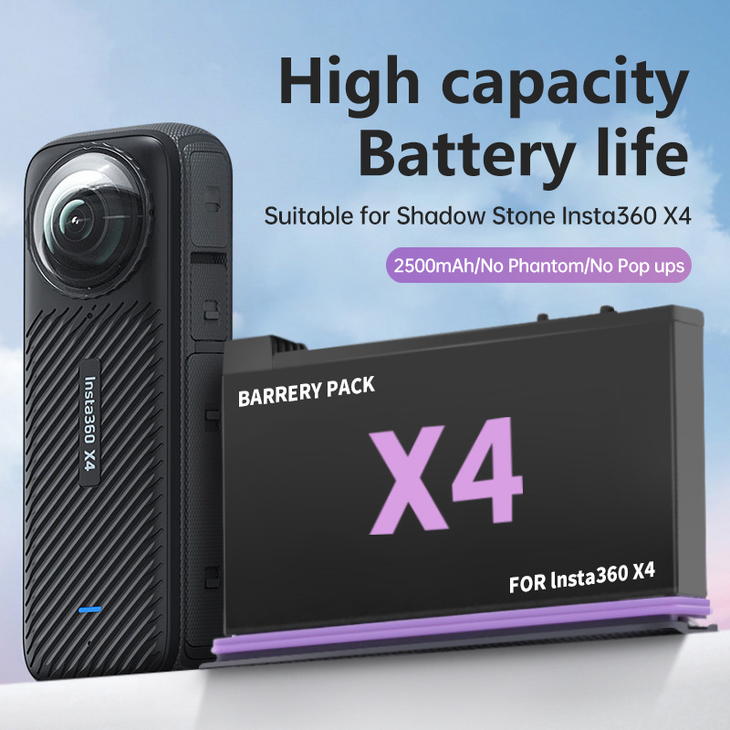 Insta360 X4 Action Sports Camera Accessory 2500mAh Li-ion Battery Replacement for Insta360 X4 Camera Sports Camera Accessories