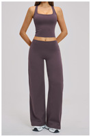 Ensemble de yoga pour femmes d'été, vêtements de sport décontractés, débardeur + soutien-gorge, nylon + élasthanne, vêtements de sport confortables, doux et respirants