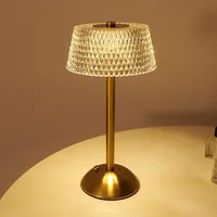 Lampe de lecture LED rechargeable moderne avec commande tactile, corps en aluminium, abat-jour en acrylique, lampe de chevet pour chambre à coucher, bureau