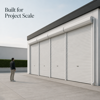 Système de volet roulant industriel robuste - Porte commerciale en aluminium résistant aux intempéries, cadre de sécurité ignifuge 3h, 65dBA