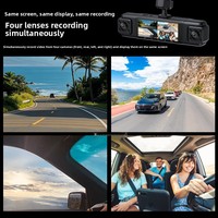 4 Lensli 4 Kanallı 1080P Araç Kamerası 360 °   Panoramik Araç Kamerası WiFi Gece Görüşlü Ön Arka Sol Sağ Sürüş Kaydedici