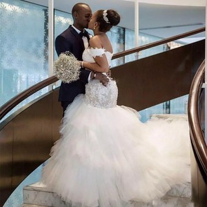 Mermaid Wedding Dress Strapless <b>Lace</b> <b>White</b> Vintage Gown For Bridal Ceremony - Product Image 4