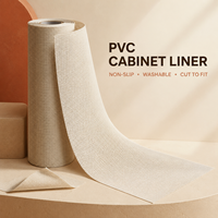 Tapis de protection pour tiroirs et étagères en PVC beige à grille, antidérapant, lavable, découpable sur mesure, imperméable, pour rangement de cuisine