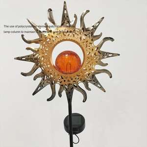 Lampe de sol de jardin à projection creuse de type flamme, IP65, LED, décoration de paysage extérieur, fer - Product Image 5