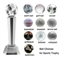 Fabrication de trophées de football haut de gamme, coupes en cristal pour baseball, tennis, golf, course automobile, récompenses pour les champions