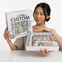 Juego de Mesa de Estrategia Personalizado con Tablero Gris y Bloques de Madera para Fiestas Familiares y Juego Educativo