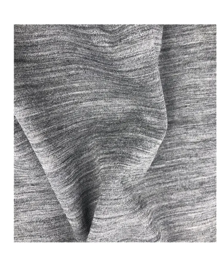 65%merino wool 35%polyester jersey melange fabric knitted Blended 68NM/1 120G/M2 Spandex Stretch 150G/M2