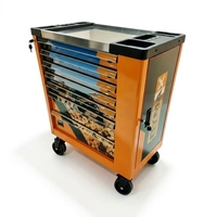 Armoire à outils roulante robuste à 7 tiroirs, impression graphique personnalisée, verrouillable, chariot de rangement mobile pour garage