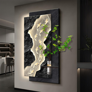 Pintura Texturizada de Diseño Abstracto Moderno con Luz LED, Cuadros Decorativos <span class=keywords><strong>3D</strong></span> para Sala de Estar - Product Image 2