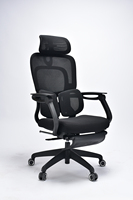 JOHOOFURNITURE Chaise de bureau ergonomique à triple support lombaire 3 zones avec repose-pieds