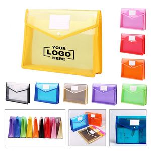 Custom Clear Plastic <b>File</b> Folder Expanding Document Envelope <b>Organizer</b> Waterproof PP Accordion <b>File</b> Pouch with Flap Button - Product Image 1