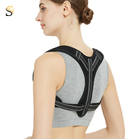 SHILION Correcteur de posture dorsal supérieur professionnel respirant et portable pour adulte, ceinture ajustable pour la clavicule, soulagement des douleurs aux épaules