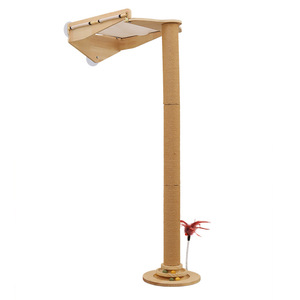 Bruce Cat Climbing Rack Adjustable Height <b>Wall</b> Mounted Scratching <b>Post</b> With Hammock And Platform <b>For</b> Multi Cats Window View - Product Image 5