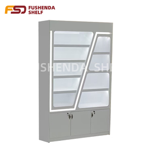 Hot bán phong cách bán lẻ kính hiển thị tủ Tóc Giả hiển thị Showcase với ánh sáng LED hiển thị mỹ phẩm trường hợp - Product Image 5