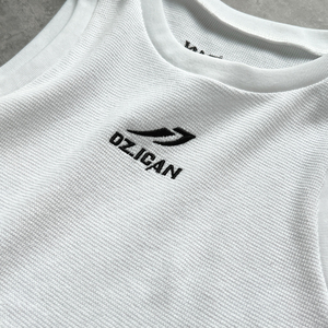 Qianshi Custom Embroidery logo Oversized <b>t</b> <b>Shirt</b> Vest Summer Gym Sport Sleeveless <b>T</b>-<b>shirt</b> <b>White</b> Waffle Running tank Tops Men - Product Image 3