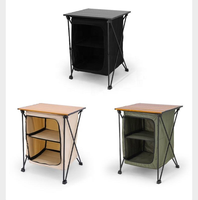 Armoire de rangement pour le camping, table de cuisson extérieure avec organisateur de rangement, stations de rangement pour le camping et les pique-niques