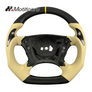 Maßgefertigtes Lenkrad aus Kohlefaser mit gelbem Leder für Mercedes-Benz E G Klasse W211 W463 E350 E550 E63 CLK35 2005-2009 - Product Image 1