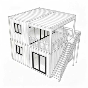 Casa Container Smontabile in Acciaio Bianco 2x2 Impilabile con Balcone e Scale Esterne per Campeggio e Rifugio Vacanze - Product Image 5