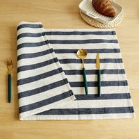 Serviette de cuisine bleu méditerranéen à séchage rapide torchon en coton à carreaux tissu de fond gastronomique uni essuie-mains durable