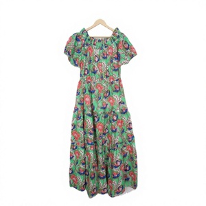 100% algodón Y2K Maxi vestido para mujer elegante Casual Floral playa estampado otoño romántico cómodo Midi fiesta desgaste Botón de talla grande - Product Image 1