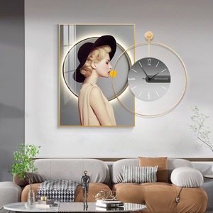 2024 nuovo stile decorazione ristorante high-end <span class=keywords><strong>di</strong></span> lusso vino <span class=keywords><strong>di</strong></span> <span class=keywords><strong>vetro</strong></span> <span class=keywords><strong>di</strong></span> cristallo <span class=keywords><strong>di</strong></span> porcellana arte orologio da parete <span class=keywords><strong>moderni</strong></span> dipinti in <span class=keywords><strong>vetro</strong></span> - Product Image 4