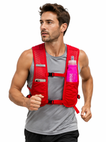 Sac à dos d'hydratation en nylon 5L avec deux bidons souples de 1500 ml, sangle de poitrine réglable, sac de course pour le cyclisme, la randonnée, le marathon
