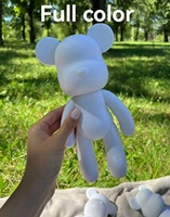 Outils gratuits Purple Grid Global Violent Bear Doll DIY Painting Teddy White Bear Doll Ornament Model Toy Violent Eerie Fluid Bear