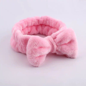 Accessoires <span class=keywords><strong>pour</strong></span> cheveux Bandeau élastique en flanelle Cadeau de fille mignonne Maquillage Salon de beauté Turban à nœud papillon Bandeau de spa - Product Image 5