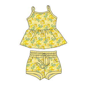 Conjunto de Ropa para Niña, Diseño Lindo, Impresión Personalizada, Libre de Aranceles OEM de Qingli, Conjunto Infantil con Estampado de Piña - Product Image 5