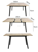 Ensemble de table à manger extensible en mélamine, prix d'usine en gros, pas cher, plusieurs couleurs de bois