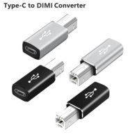 Carcasa de aleación de aluminio tipo C macho a Usb B hembra Adaptador convertidor de carga Flash conector tipo B para impresora de Piano eléctrico