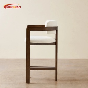 Taburete de Bar de Madera Maciza Directo de Fábrica, Personalizable con Tela Suave, Silla de Comedor para Hogar, Cocina, Hotel, Restaurante, Bistro - Product Image 3
