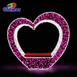 Rosa romance amore 3d street e arco decorazione di natale a motivi di luce per la festa di san valentino - Product Image 6