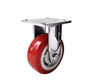 Hochleistungs-Polyurethan-Silent-Pritschenwagen-Rad rollen Universal 4/5/6/8 Zoll Starre Metall brems räder Schubkarre - Product Image 1