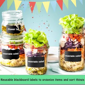 Venta al por mayor de etiquetas de pizarra, etiquetas adhesivas de tiza rectangulares y onduladas reutilizables para tarros, contenedores de almacenamiento, botellas, artesanía, cocina, despensa - Product Image 3