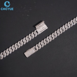Collier chaîne à maillons en argent 925 plaqué rhodium certifié GRA pour homme, serti de moissanite, style hip-hop, bijoux à porter au quotidien - Product Image 4