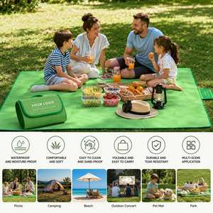 Promotional Custom Printed Logo Picnic Mat Foldable Waterproof Outdoor Sand Proof Beach Blanket for Corporate Gift Events - Product Image 6