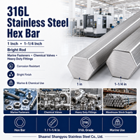 Barre hexagonale en acier inoxydable 316L de 1 pouce et 1-1/4 pouce, tige brillante pour fixations marines, vannes chimiques et raccords robustes