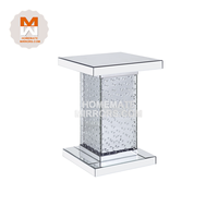 Support en verre de table d'appoint miroir en diamant écrasé moderne compétitif chaud