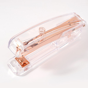 Mini <span class=keywords><strong>grapadora</strong></span> manual de plástico transparente, color oro rosa, que ahorra esfuerzo, para 20 hojas, para oficina, transfronteriza, normal 23/12, al por mayor - Product Image 5