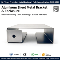 Boîtier en tôle d'aluminium anodisé, plié sur mesure par CNC, pour montage d'instruments (ODM)
