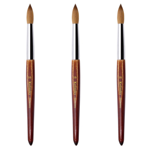 <span class=keywords><strong>Pinceau</strong></span> à ongles en acrylique Yalixin, manche en bois carré rouge classique, logo personnalisé, 100% Kolinsky, forme ronde/ovale, pour <span class=keywords><strong>poudre</strong></span> de cristal pour ongles - Product Image 1