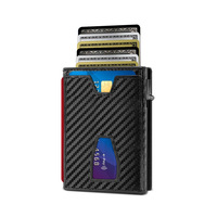 Dompet Pria Minimalis Anti RFID, Bahan Aluminium Alloy dan Kulit PU, Dilengkapi Tempat Kartu, Jendela ID, dan Kantong Resleting
