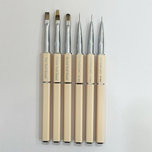 High Quality Metal Rod Nail Art <b>Brush</b> <b>Round</b> Head Flat Head <b>Brush</b> Nail Art Pull Pen Nail <b>Brush</b> Set - Product Image 2