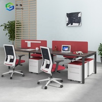 Vente en gros de bureau d'ordinateur moderne en métal blanc convertible & poste de travail extensible pour 4 personnes pour le bureau